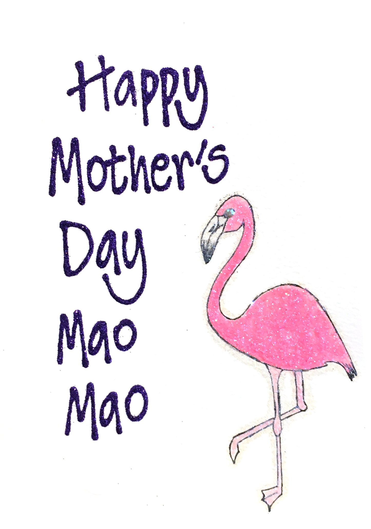 Medium Personalised Card - Mother's Day - Flamingo