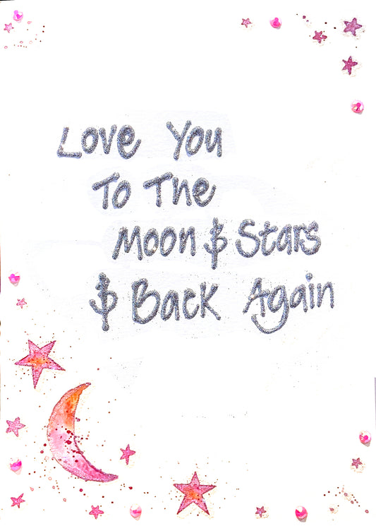 Medium Personalised Card - Moon & Stars - Mother's Day