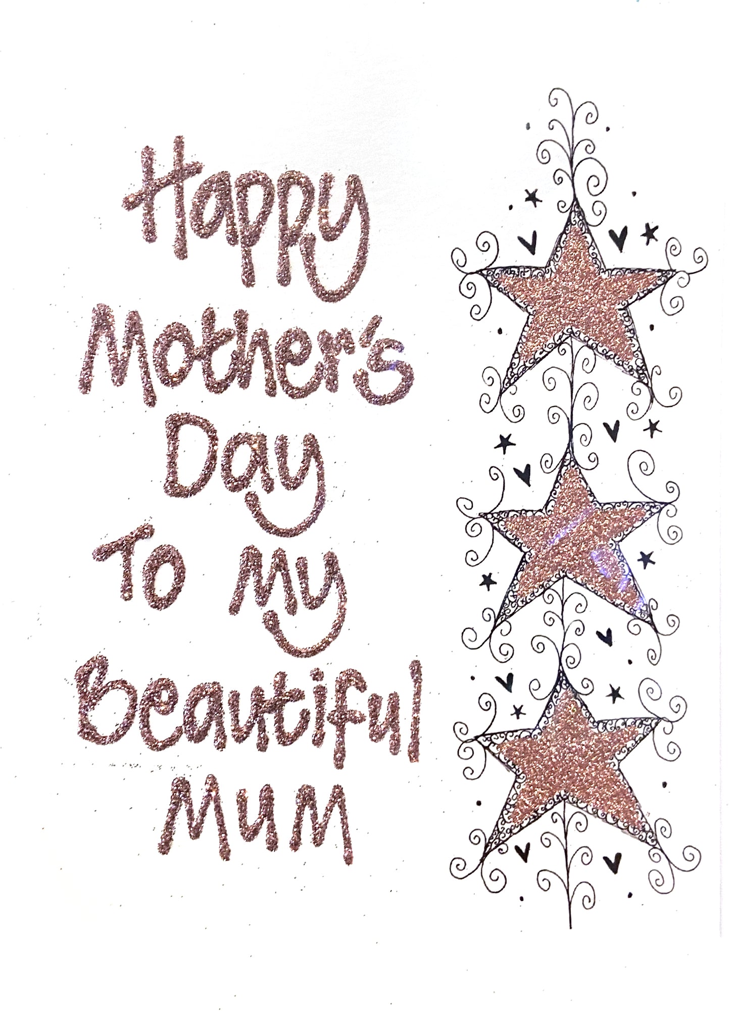 Medium Personalised Card - Swirly Stars - Mother's Day