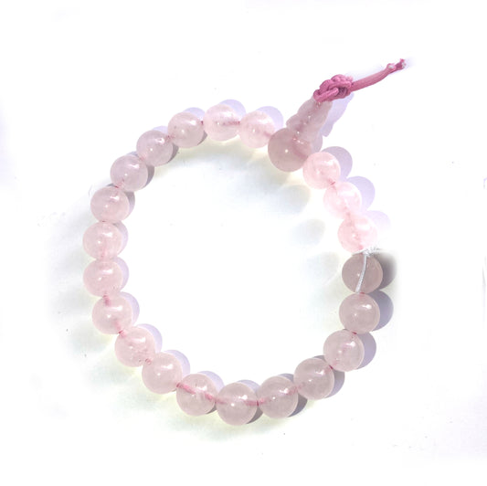 Rose Quartz 8mm Round Bead Bracelet