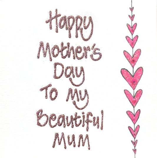 Small Personalised Card - Graduated Hearts - Mother's Day