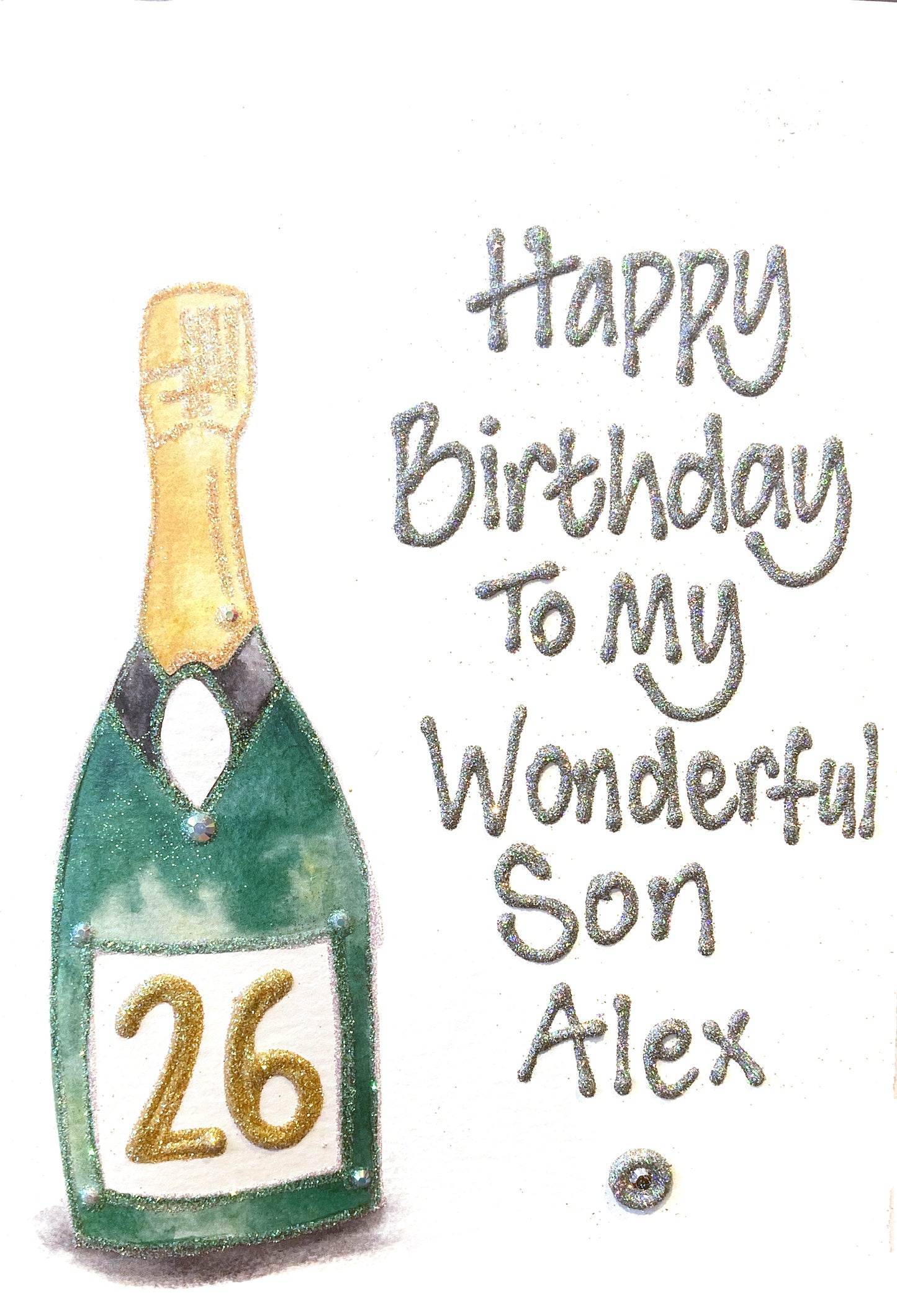 Personalised Medium Card -Champagne Bottle