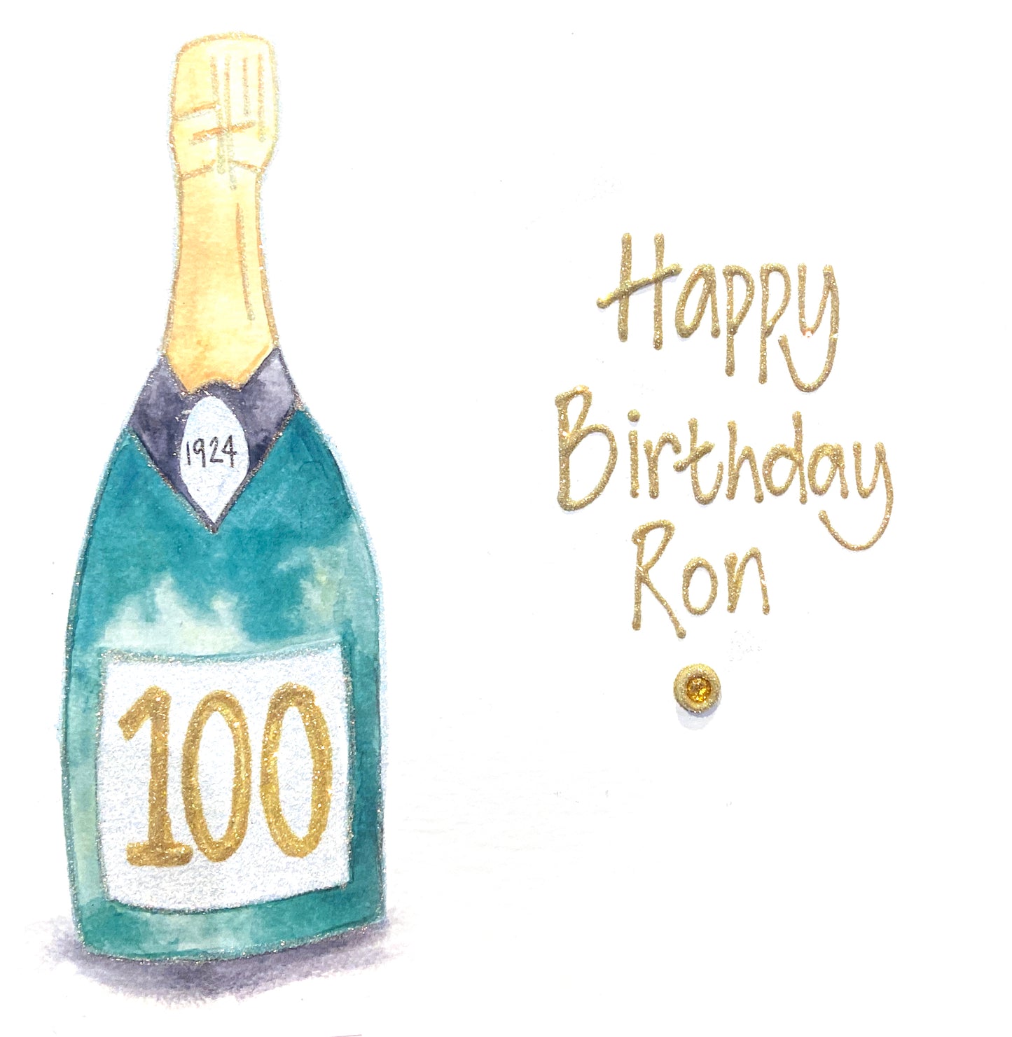 Personalised Large Card - Champagne Bottle